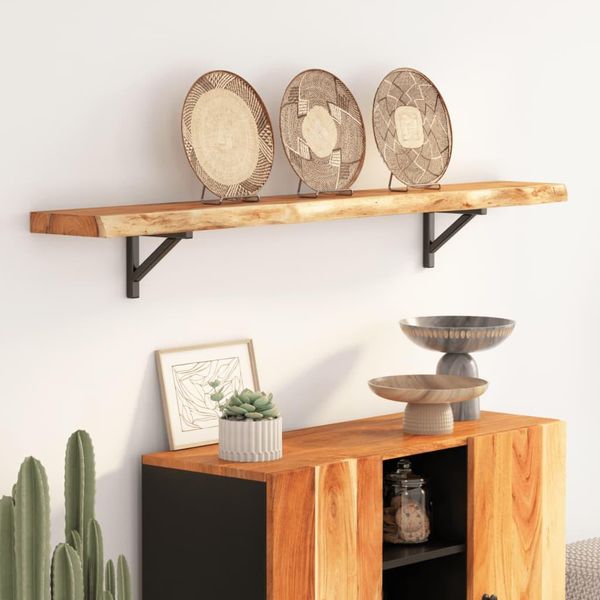 Vidaxl Mensola A Muro 180X20X3,8 Cm Rettangolare In Legno Massiccio Acacia Bordo Albero-image