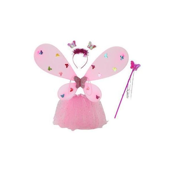 Costume Da Fata Con Ali Di Farfalla Rosa-image
