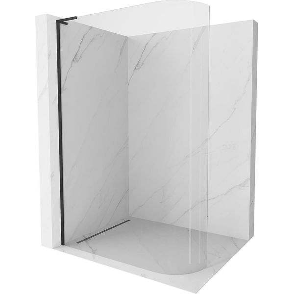 Mexen Kioto-R L Parete Doccia Curva Walk-In 120 X 200 Cm, Trasparente, Nera - 800-120-103-70-06-image