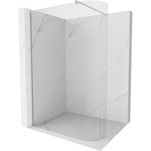 Mexen Kioto-R Parete Doccia Arrotondata Walk-In 110 X 200 Cm, Trasparente 8 Mm, Nichel Spazzolato - 800-110-101-97-06-image