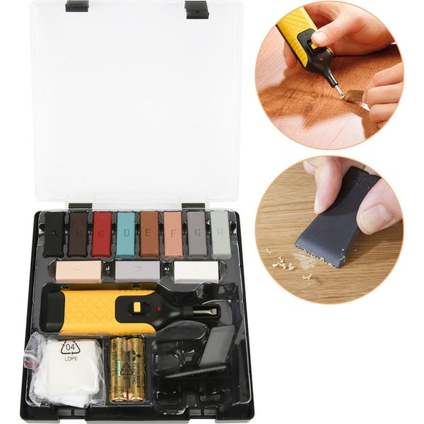 Hengda Set Per La Riparazione Di Piastrelle E Pavimenti In Pietra 17 Pezzi Per La Riparazione Di Pavimenti Incl. Fonditore Di Cera Vasi Da Fiori In Gres Superfici In Ceramica Per La Riparazione-image