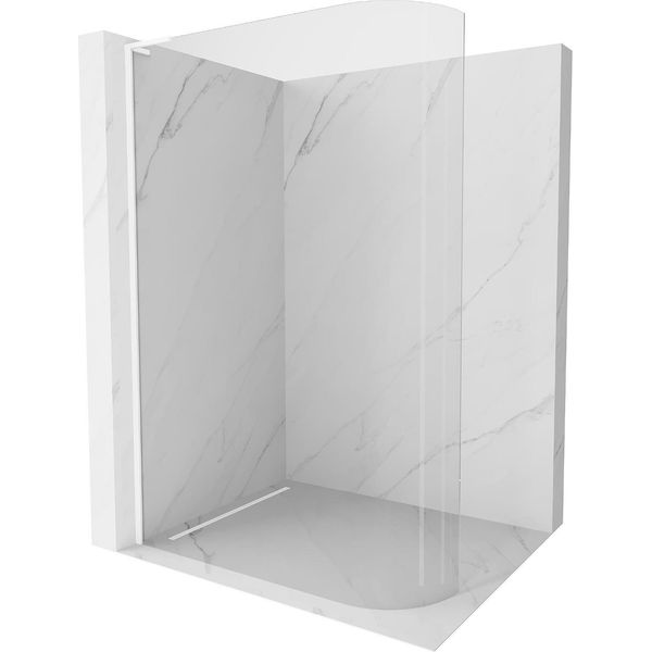 Mexen Kioto-R L Pannello Doccia Arrotondato Walk-In 110 X 200 Cm, Trasparente, Bianco - 800-110-103-20-06-image