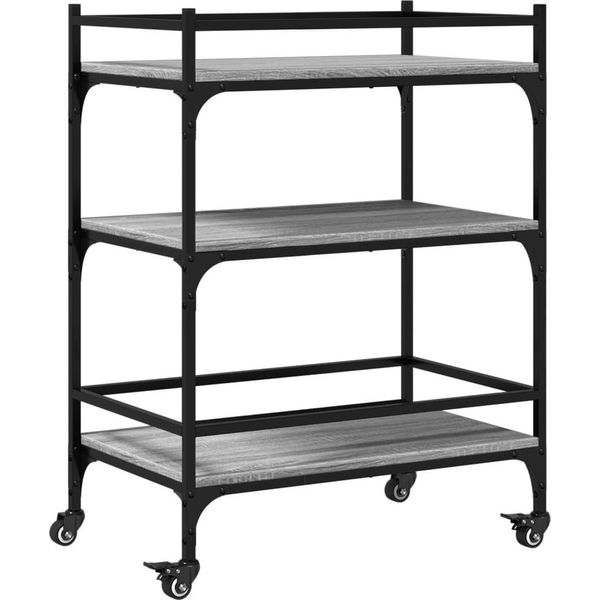 Carrello Da Cucina Grey Sonoma 65X40X86,5 Cm Materiale A Base Di Legno-image