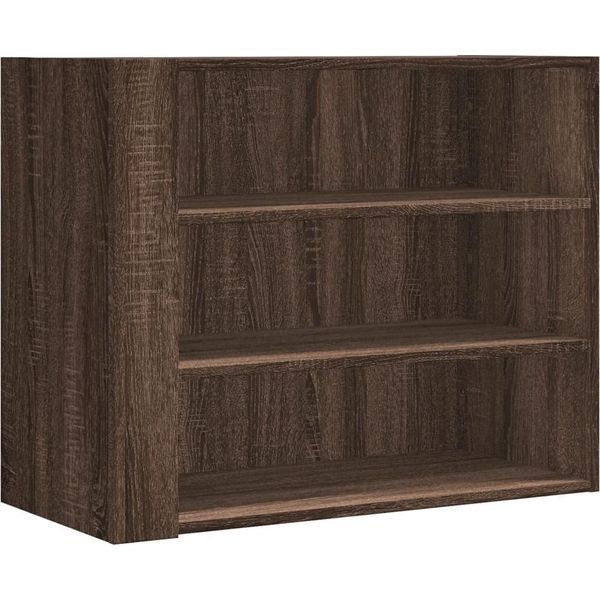 Vidaxl Scaffale A Muro Marrone Effetto Rovere 75X35X60 Cm Materiale A Base Di Legno-image