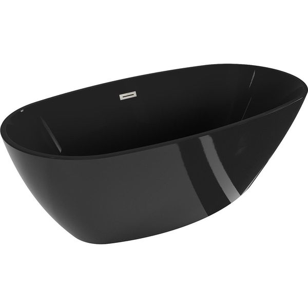 Mexen Eris Vasca Da Bagno Freestanding 170 X 80 Cm, Nero, Troppopieno Nichel Spazzolato - 53441708070-97-image