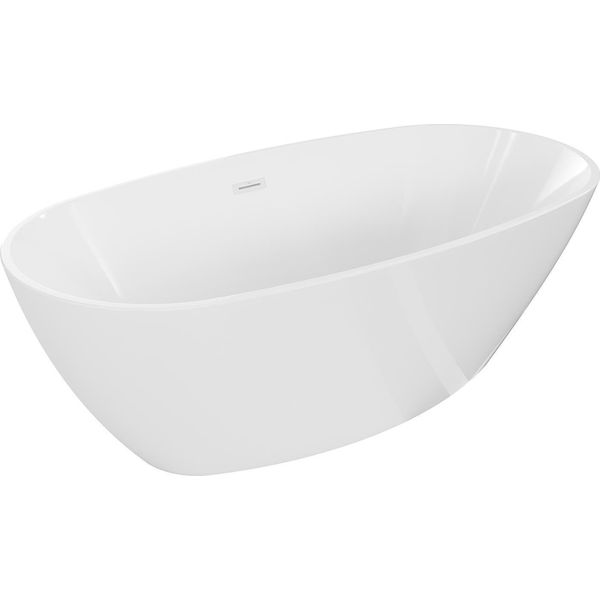 Mexen Eris Vasca Da Bagno Freestanding 180 X 80 Cm, Bianca, Troppo Pieno Bianco - 53441808000-20-image