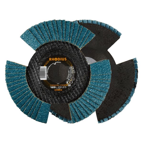 Rhodius 211303 Vision Pro Pack Flap Disc Diameter 125 Mm Bore Diameter 22.23 Mm 5 Pc(S)-image