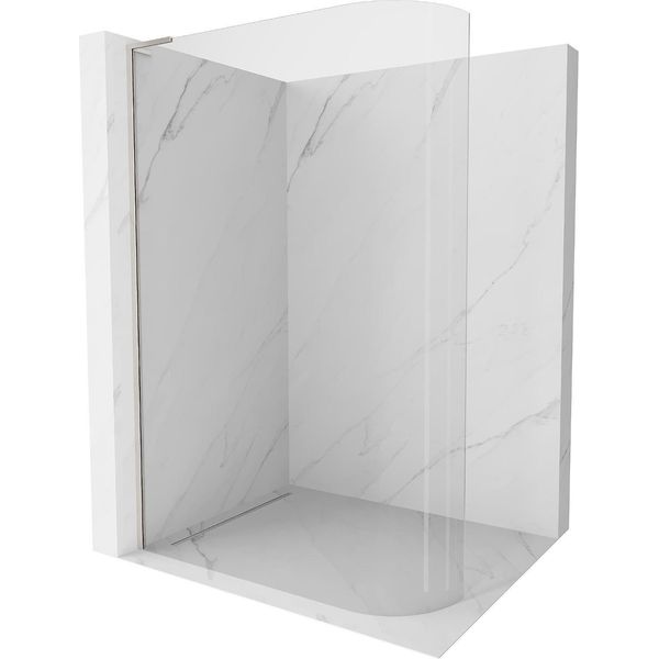 Mexen Kioto-R L Parete Doccia Curva Walk-In 120 X 200 Cm, Trasparente, Nichel Spazzolato - 800-120-103-97-06-image