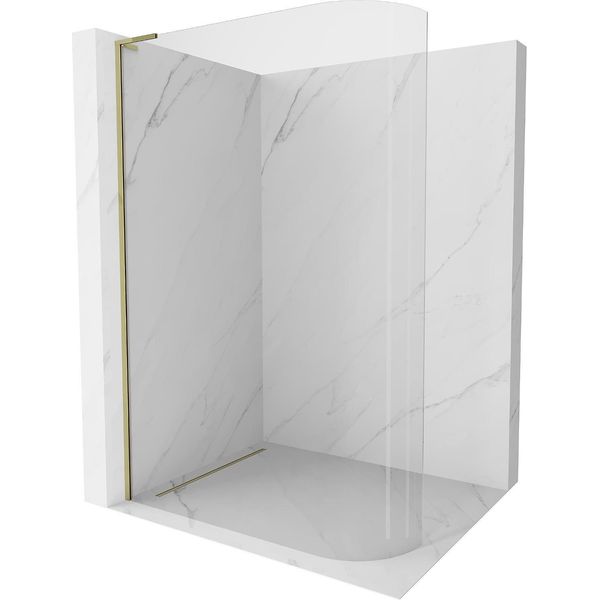 Mexen Kioto-R L Parete Doccia Curva Walk-In 80 X 200 Cm, Trasparente, Oro - 800-080-103-50-06-image