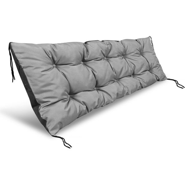 Cuscino Da Giardino 120X40 Cm Per Panchina In Pallet, Impermeabile, Grigio-image