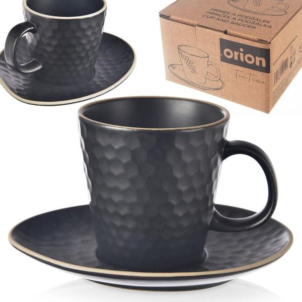 Tazza Da Espresso Orion Con Piattino In Ceramica Nero Tea Time 95 Ml-image