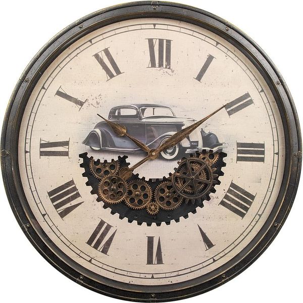 Orologio Da Parete Clayre & Eef Ø 76X8 Cm Nero Beige Plastica-image