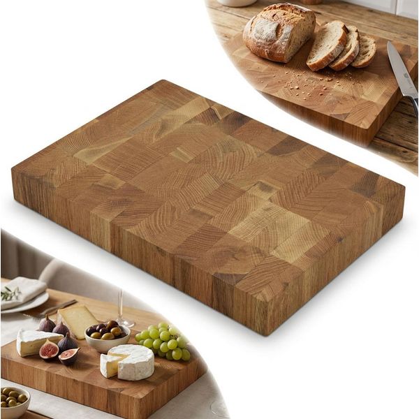 Tagliere, End Grain, Storz, Legno Di Quercia, Oliato, 32X24X4 Cm, Massiccio-image