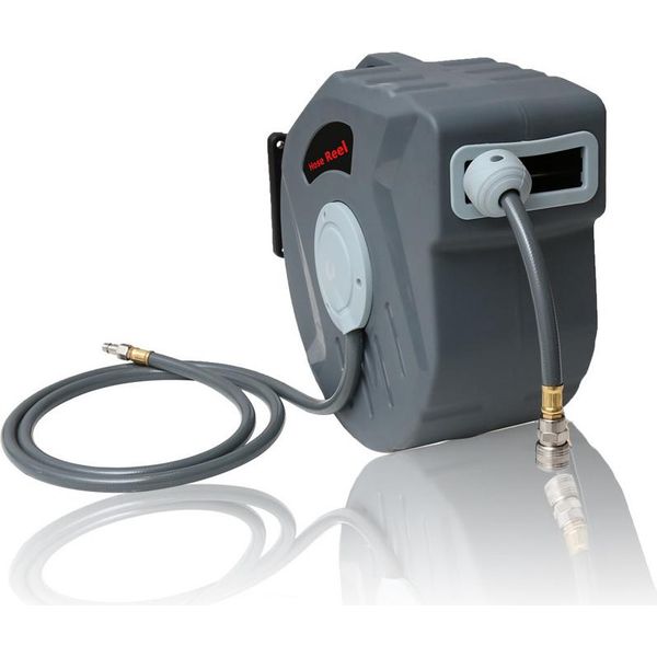 Avvolgitubo Clanmacy Avvolgitubo Automatico Per Aria Compressa Automatico 20 M Tubo Per Aria Compressa Attacco 1/4 Incl. Portagomma A Parete, Pressione Di Esercizio Max. 18 Bar-image