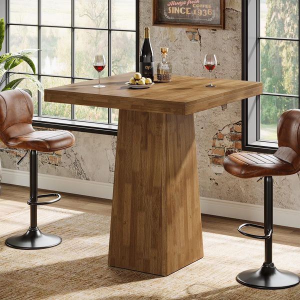 Tavolo Da Bar Tribesigns, Tavolino Da Cucina Da 80 Cm, Altezza Bancone Industriale, Mobili Da Bar E Cocktail, Mobile Bar Per Casa, Sala Da Pranzo, Pub, Angolo Caffè, Bistrot-image