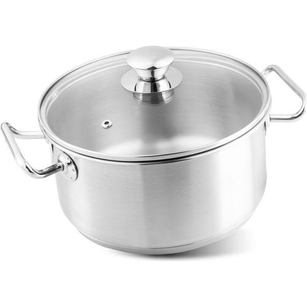 Casseruola Magichome Chloe, Pentola, 20 Cm, 3 Lit., Con Coperchio In Vetro, Acciaio Inox-image
