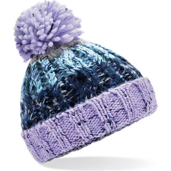 Beechfield B486B | Bambini Junior Corkscrew Pom Pom Beanie - Colore: Lavender Fizz - Taglia: Unica-image