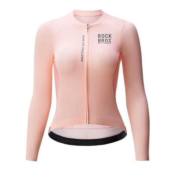 Rockbros Road-To-Sky Maglia Ciclismo Donna Manica Lunga Rosa Eu Taglia M-image