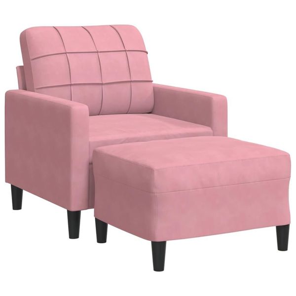 Syfax™ Poltrona Con Poggiapiedi Rosa 60 Cm Velluto-image