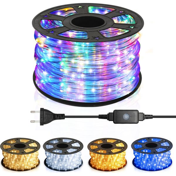 Tolletour Led Luce Di Corda Set Completo Con Accessori Luci Di Fata Illuminazione Colorata 10 Metri Led Per Interni/Esterni Illuminazione Natalizia Decorazione Luce Di Corda-image