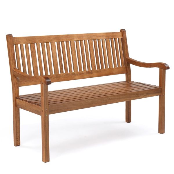 Fch Panca Da Giardino In Legno Panca Da Parco Panca In Legno, Panca 127 X 63,50 X 91,50CM, 2 - 3 Persone Panca Da Giardino Mobili Da Giardino, Panca Da Balcone-image