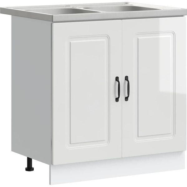 Syfax™ Mobile Da Cucina Kalmar Bianco Lucido 80 X 46 X 81,5 Cm-image