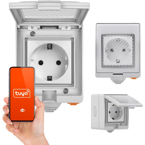 Presa Di Corrente Wlan Intelligente Da Esterno Tuya IP55 16A 230V-image