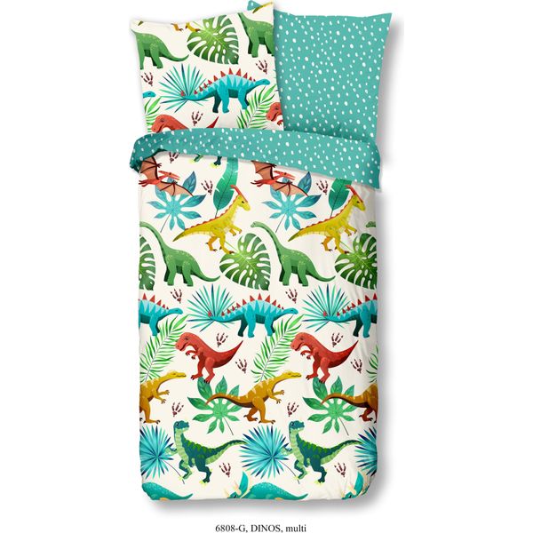 Biancheria Da Letto Per Bambini Good Morning Con Dinosauri - 135X200 Cm - 100% Cotone-image