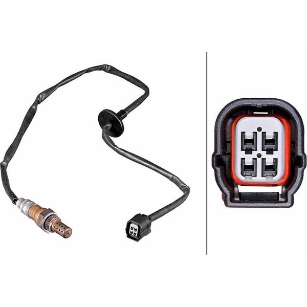 Sonda Lambda Riscaldata 4 Poli 830 Mm Cavo Hella Per Honda City E Altri-image