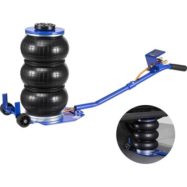 Cric Pneumatico Per Auto Vevor Cric Pneumatico Da 3 T Con 6 Tubi In Acciaio E Manico Lungo E Tampone In Gomma, Altezza Di Sollevamento 140-450 Mm, Sollevamento Rapido, Cric Pneumatico Per Auto Suv Pick-Up-image