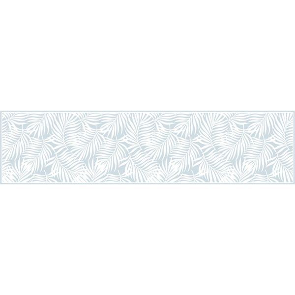 Tappeto In Vinile Foglie Tropicali Azzurro Polvere 48X198 Cm-image