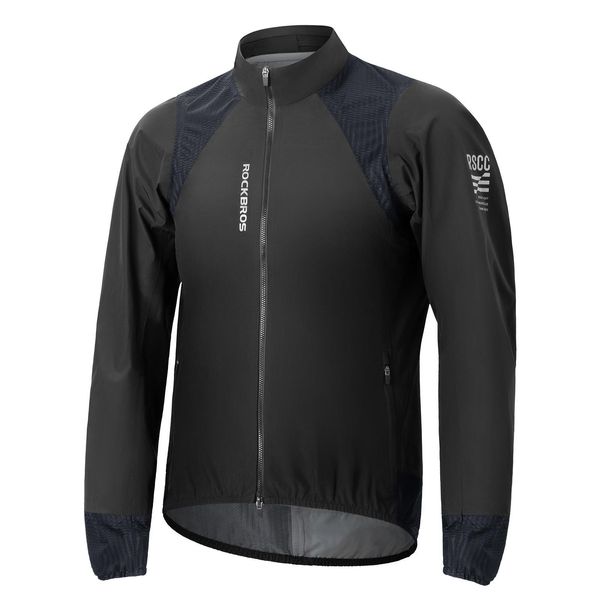 Rockbros Giacca Antipioggia Impermeabile Da Uomo, Traspirante E Antivento, In Tpu, Per Ciclismo, Escursionismo, Corsa, Nero, Xxl-image