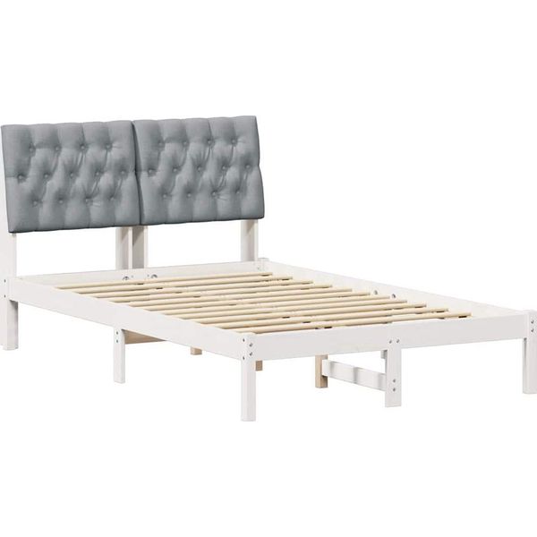 Vidaxl Struttura Letto Con Testiera Imbottita Bianca 120 X 200 Cm-image