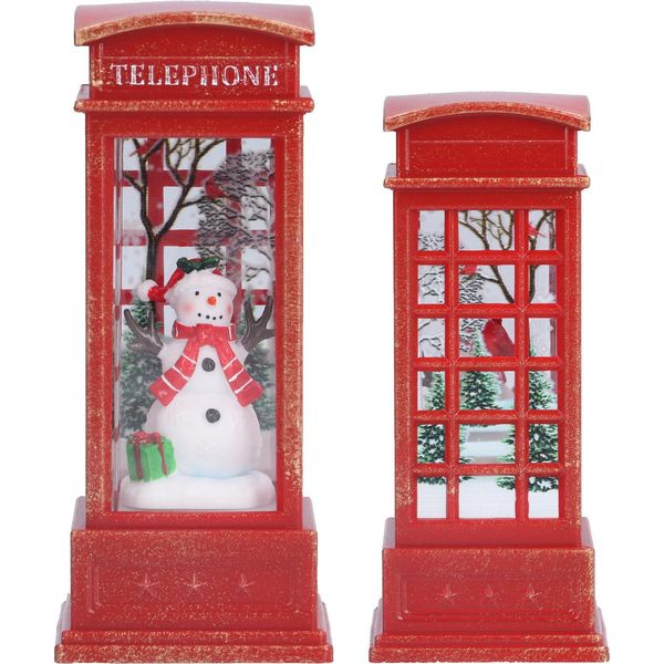 Natale Lanterna Decorativa Da Tavolo Luce Notturna Illuminata Globo Di Neve Lanterna Pupazzo Di Neve-image