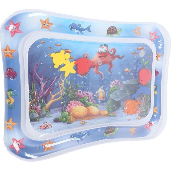 Baby Water Mat Marine Animal Pattern Travel Portable Infant Inflatable Play Toy #3-image