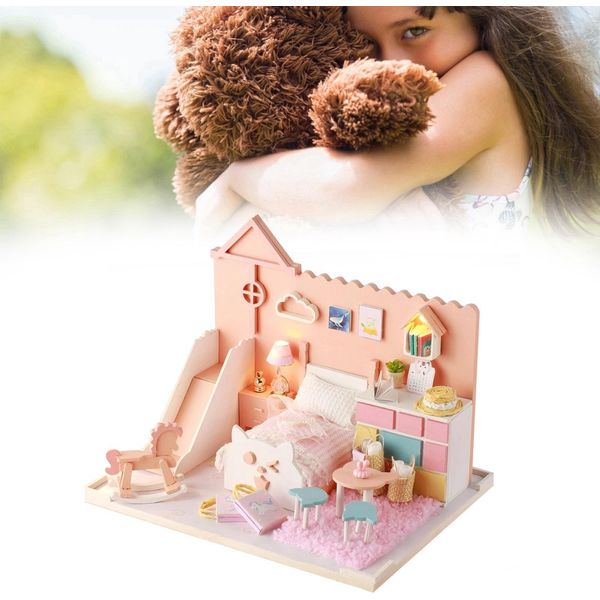 Kit Casa Delle Bambole In Legno, Artigianato In Miniatura, Casa Delle Bambole, Montaggio, Pezzi Di Modellini, Regalo Per Bambini-image