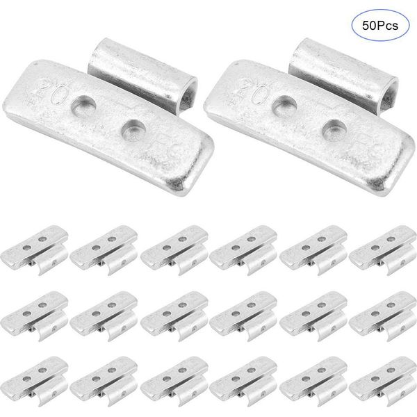 50 Pezzi 20 G/0,71 Oz P-Style Pesi Di Bilanciamento Pneumatici A Clip Per Ruote In Acciaio-image