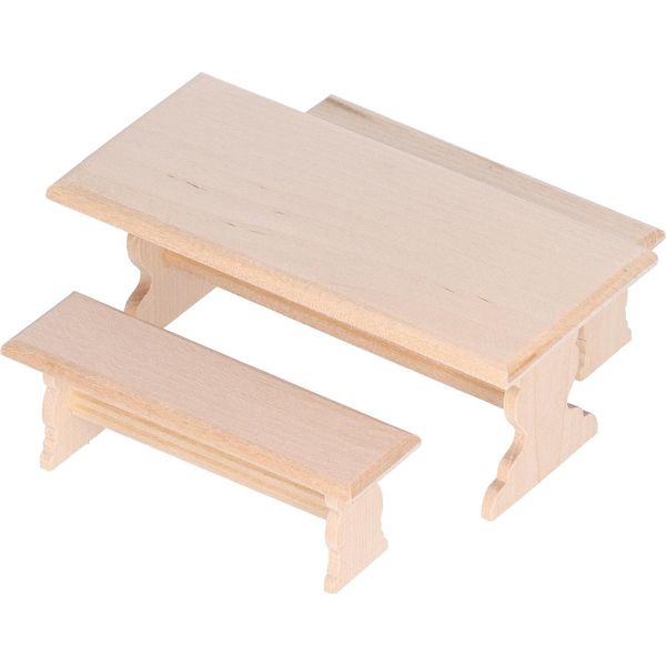Tavolo Da Pranzo In Legno Della Casa Delle Bambole 1:12, Sedia, Modello Simulato Di Mobili In Miniatura Fai Da Te, Giocattolo, Burlywood-image