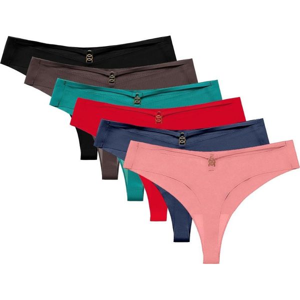 Inf 6 Pezzi Perizoma A Vita Bassa Da Donna - Intimo Senza Cuciture Multipack Xxl-image
