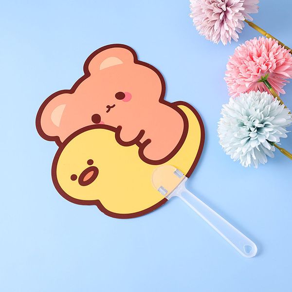 Cartoon Cute Hand Fans Pp Small Fan Portable Summer Hand For Kids Studentyellow Duck Bear-image