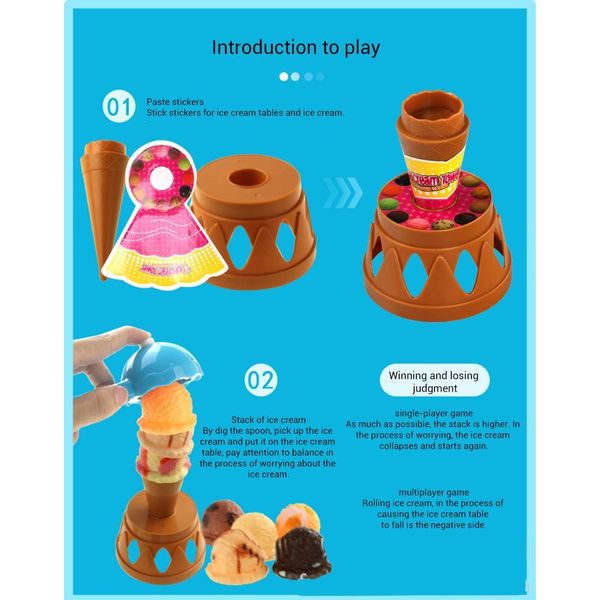 Gelato Giocattolo Impilabile, Set Di Torri Giocattolo Impilabili, Gioco Di Equilibrio Per Bambini-image