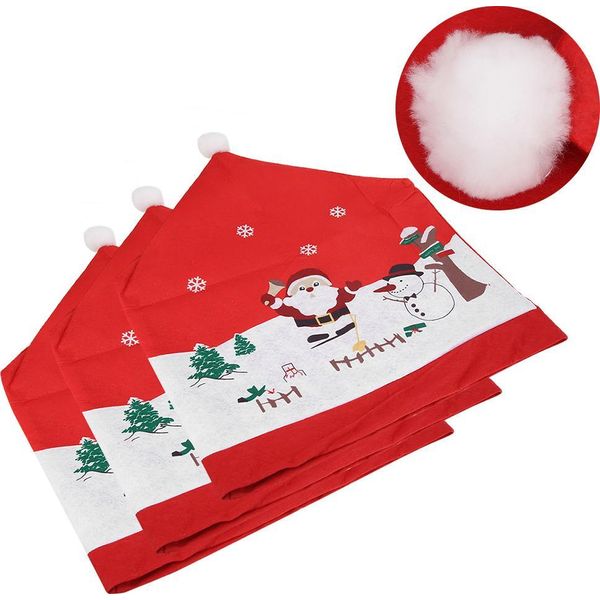 3Pz Coprisedie Natalizi Cucina Pranzo Decorazioni Festivesnowmanarredo E Arredamento, Feste E Occasioni Speciali, Decorazioni Per Feste Ed Eventi!-image