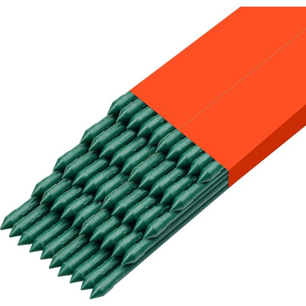 Succebuy Set Di 10 Supporti Per Rampicanti, Aste Per Piante ⌀11X1455 Mm, Aste In Metallo Plastificato, Supporto Per Piante Con Estremità Appuntita E Manopole Antiscivolo Per Piante Rampicanti E Coltivazione Di Ortaggi-image