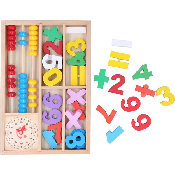 Blocchi Aritmetici Abaco In Legno, Apprendimento Della Matematica, Educazione Precoce, Giocattolo Per Bambini-image