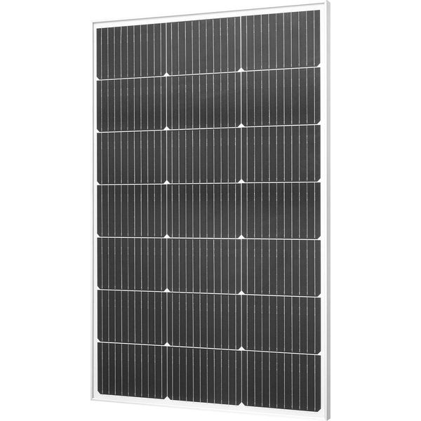 Vevor Moduli Solari Monocristallini 100W, Modulo Fotovoltaico Con Potenza Di Uscita MC4 E Cornice In Alluminio, Pannello Solare Impermeabile IP65, Centrale Elettrica Da Balcone Off-Grid Per Auto, Barche, Camper E Tetti Piani-image