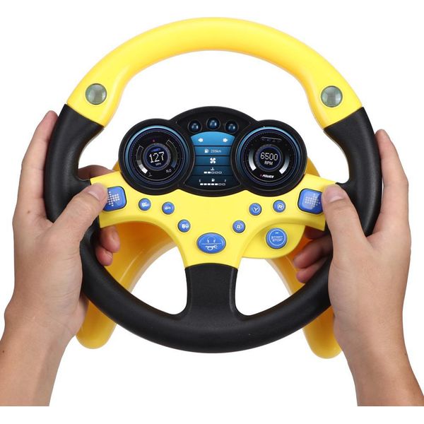 Giocattolo Per L'apprendimento Precoce, Conducente Co, Volante Simulato, Giallo, Per Bambini-image