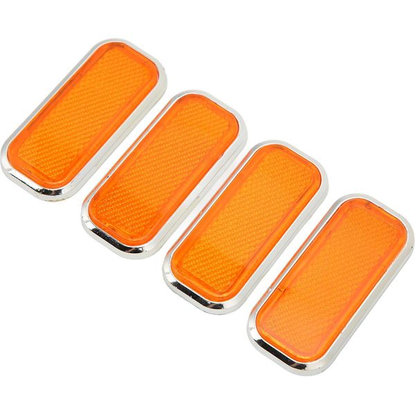4 Pezzi Rettangolari Catarifrangenti Di Sicurezza Abs Adesivi Riflettenti Universali Per Auto Motoorange-image