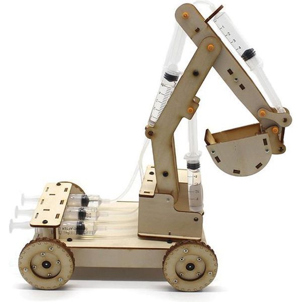 Manuale Fai Da Te Modello Giocattolo Idraulico Legno Escavatore Assemblaggio Set Esperimento Escavatore Stampo (No. 2)-image