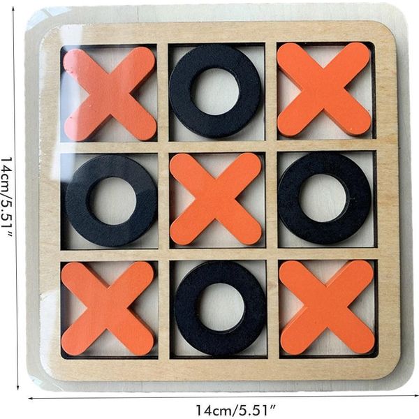Gioco Da Tavolo Xo In Legno Interazione Scacchi Bambini Puzzle Giocattolo Educativo-image