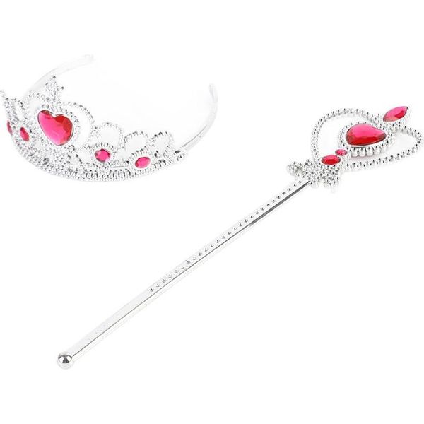 Set Di Corona Da Principessa E Bacchetta Magica, Accessori Scintillanti Per Bambine-image